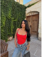 Kırmızı Star Askılı Crop