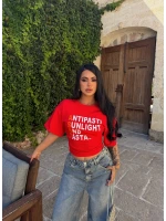 Kırmızı Summer Korseli Tişört