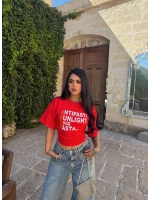Kırmızı Summer Korseli Tişört