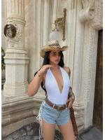 Kuş Gözü Bağcıklı Denim Şort