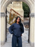 Lacivert Bisiklet Yaka Modal İkili Takım
