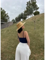 Lacivert İp Askılı Çizgili Büstiyer