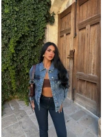 Lacivert Tiger Sırt Nakışlı Denim Ceket