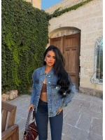 Lacivert Tiger Sırt Nakışlı Denim Ceket