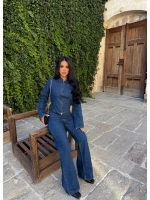 Lara Fermuarlı Denim Takım