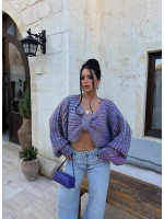 Lila Miora Çift Yönlü Fiyonk Triko