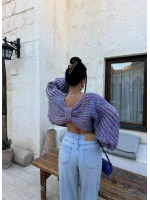 Lila Miora Çift Yönlü Fiyonk Triko