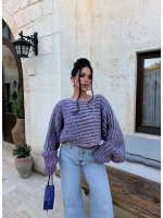 Lila Miora Çift Yönlü Fiyonk Triko