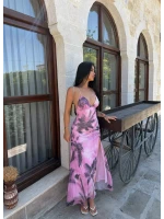 Lila Sunset Sırt Çapraz Elbise