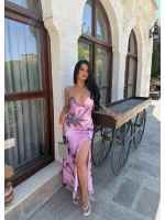 Lila Sunset Sırt Çapraz Elbise