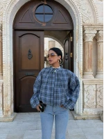 Mavi Ekose Bomber Mont