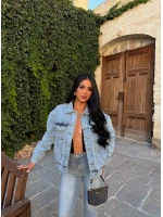 Mavi Tiger Sırt Nakışlı Denim Ceket