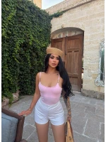 Pudra Metal Aksesuarlı Bodysuit