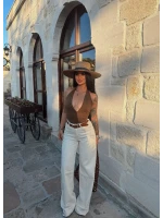 Monaco Kemerli Wide Leg Pantolon