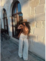 Monaco Kemerli Wide Leg Pantolon