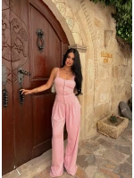 Pembe Lilly Güpürlü Modal Takım