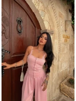 Pembe Lilly Güpürlü Modal Takım