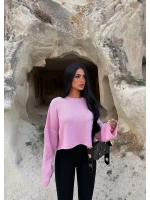 Pembe Pera Bisiklet Yaka Basic Triko