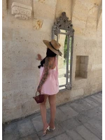 Pembe Sırt Açık Etekli Çilek Takım