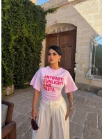 Pembe Summer Korseli Tişört