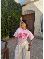 Pembe Summer Korseli Tişört