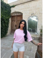 Pudra Basic Oversize Tişört