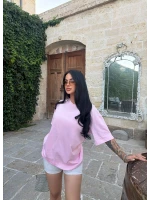 Pudra Basic Oversize Tişört