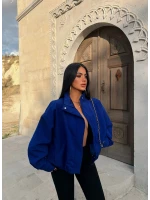 Saks Mavi Dik Yaka Bengalin Ceket