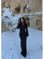 Şal Yaka Maxi Elbise