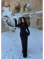 Şal Yaka Maxi Elbise