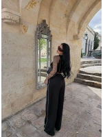Siyah Biyeli Palazzo Eşofman