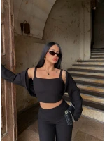 Siyah Bolero Üçlü Takım