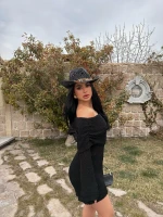 Siyah Buklet Triko Madonna Elbise