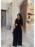 Siyah Çift Aksesuarlı Resort Elbise