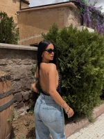 Siyah Degaje Droplu Bluz