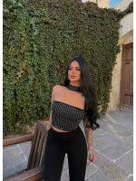 Siyah Diamond Choker Crop