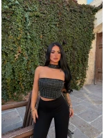 Siyah Diamond Choker Crop