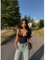 Siyah Güpürlü Sandy Bralet