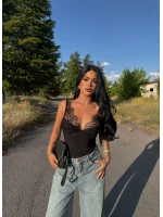 Siyah Güpürlü Sandy Bralet