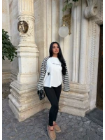 Siyah Kol Çizgili Reglan Sweat