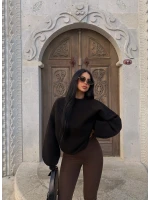 Siyah Kol Parçalı Şardonlu Sweat