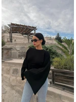 Siyah Kolları Volanlı Korse Sweat