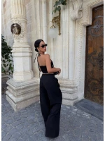Siyah Kuşgözü Dokuma Lace Takım