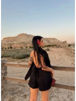 Siyah Linen İkili Takım