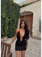 Siyah Livia Drapeli Mini Elbise