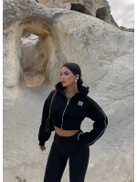 Siyah Nyc Korseli Fermuarlı Sweat