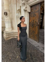 Siyah Puantiyeli Maxi Elbise
