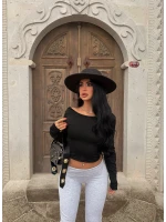 Siyah Sırt Açık Basic Crop