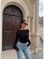 Siyah Sırt Degaje Basic Crop