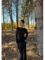 Siyah Sırt Degaje Sandy Elbise